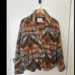 Lucky Brand Fleece Button Up Sweater - Size Small
